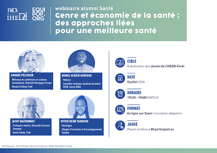 Webinaire - Genre et économie de la santé : des approches liées pour une meilleure santé