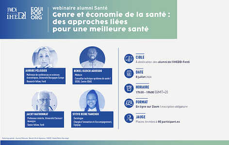 Webinaire - Genre et économie de la santé : des approches liées pour une meilleure santé